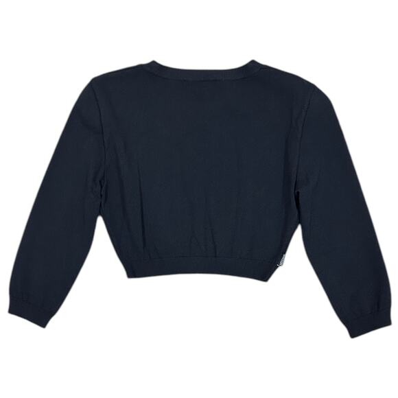 Moschino Jeans Knit Flower Buttons Crop Cardigan - Picture 6 of 8